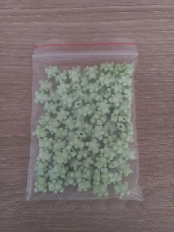 Lot De Perles Acrylique Vert "Ourson"